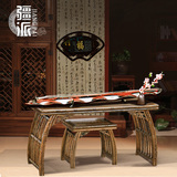 中式红木家具鸡翅木古琴台竹节琴桌琴凳实木琴案明清古典疆派