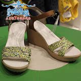 新款Crocs女鞋蕾丽花纹坡跟二代休闲帆布高跟女凉鞋卡洛驰202516