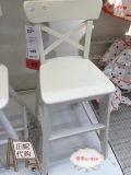 田妮宜家代购 英格弗 儿童椅餐椅书桌椅宝宝椅 木质 实木色白色