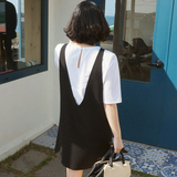 超值韩国代购正品女装夏装新 气质可爱 优雅撞色假两件拼接连衣裙