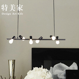 创意个性黑色铁艺长条吊灯白色简约现代橱窗灯饰会所美容院灯具
