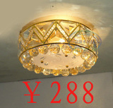 传统金色水晶灯客厅吊灯水晶灯客厅吸顶圆形LED水晶灯卧室灯