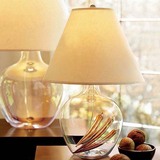 欧式乡村田园台灯透明玻璃创意diy台灯地中海式简约现代装饰台灯