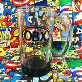 外贸原单出口OBX潮牌超大容量双层钢化玻璃杯啤酒杯 扎啤杯凉水杯