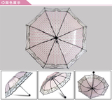 加厚透明雨伞 超轻三折伞 男女生创意折叠伞韩国小清新公主伞学生