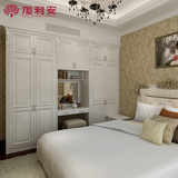 欧式现代简约实木衣柜定做 白色整体衣柜四门衣帽间定制卧室家具