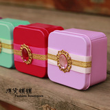 2016新款　皇簇　马口铁喜糖盒　欧式婚庆方形红色大号结婚铁盒子