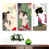 日本浮世绘艺妓挂画日式餐厅寿司料理店仕女图壁画客厅背景装饰画