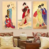 日本浮世绘仕女图日式寿司壁画美人图料理店装饰画酒店无框画挂画