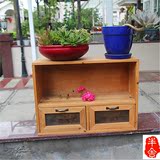 zakka杂货木质抽屉式实木桌面收纳盒 复古实木柜小饰品储物柜