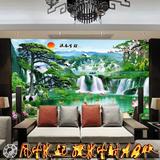 客厅风水山水背景墙3D5D壁画墙纸中式电视影视沙发墙大型无缝壁纸