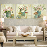 客厅装饰画 美式无框画三联欧式卧室现代简约沙发背景墙挂画壁画