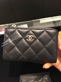 香港专柜代购Chanel/香奈儿菱格纹拉链带钥匙环零钱包卡包硬币包
