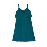 H36225 实拍特价 复古清新墨绿 吊带背带层次设计飘逸唯美 连衣裙