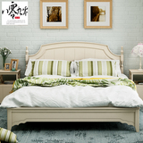 美式简约实木床白色韩式田园地中海双人床环保烤漆1.8米1.5米卧室