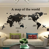 创意家居世界地图3d亚克力立体墙贴公司办公室文化墙客厅背景装饰