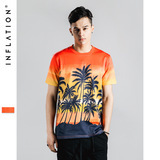 沙滩夏威夷风透气夏季男装圆领短袖韩版潮学生青春修身加大码t恤