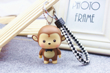 创意韩国情侣小猴子福猴汽车钥匙扣礼品 编织绳钥匙链包包挂件