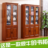 实木书柜组合三门二门全香樟木书柜带门书橱书架原木现代中式家具