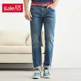 Baleno/班尼路夏季男时尚青年低腰修身款牛仔裤 休闲收脚水洗长裤
