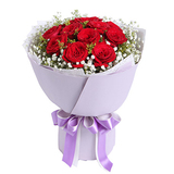 红玫瑰生日鲜花礼盒上海鲜花速递同城普陀静安浦东区当天上门送花