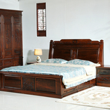 红木家具双人床1.8米卧室 东非酸枝木如意大床 仿古新中式现代床