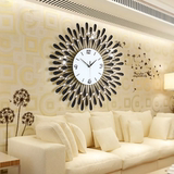 夜光挂钟客厅 创意时钟简约个性铁艺装饰静音石英钟 现代欧式挂表