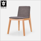 实木餐椅 麻布皮艺椅 北欧椅 现代简约椅 休闲椅日式餐厅靠背椅子