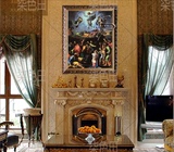 柒色田天主教圣像手绘耶稣复活欧式客厅玄关喷绘油画画芯定制包邮