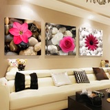 现代客厅装饰画沙发背景墙挂画时尚简约卧室三联画框壁画丽如夏花
