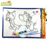 幼儿水彩画数字油画手绘卡通画填色画儿童水粉涂鸦画板DIY可选图