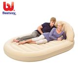 特价Bestway 双人豪华椭圆形植绒靠背充气床垫儿童 气垫床沙发
