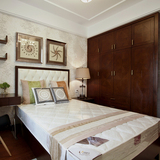 现代新中式双人床样板房古典床1.8米 水曲柳实木婚床卧室家具定制