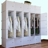 组合式衣柜简易 大号塑料组装树脂衣橱布艺双人收纳柜子钢架实木