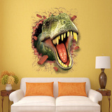 个性创意动物3d立体恐龙主题墙贴画3D馆男孩卧室儿童房间装饰贴纸