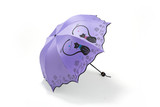 卡通时尚遮阳伞折叠三折伞黑胶防紫外线太阳伞女士手动短柄晴雨伞