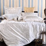 天丝棉四件套床上用品莫代尔贡缎提花欧式奢华宫廷风白色床单包邮