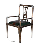 仿古铁艺皮面餐椅酒店餐厅通用个性创意复古餐椅