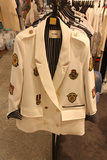 韩国代购 W MILAN 女士长袖翻领系扣西服西装外套 白色现货