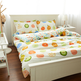 纯棉水果系卡通儿童床上用品三四件套 全棉家纺被套床单套件夏季