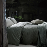 欧式出口纯色全棉埃及长绒棉贡缎四件套简约美式素色床上用品1.8m