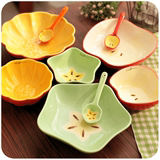 韩式创意彩色陶瓷碗麦片碗冰激凌碗可爱儿童家用甜品碗