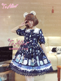 【To Alice】L229- 奶瓶熊原创lolita印花可爱蕾丝op连衣裙