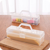 多功能手提长方形有盖储物盒 面条五谷杂粮收纳盒 碗筷食物保鲜盒
