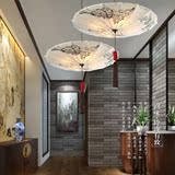 新中式吊灯创意国画手绘艺术餐厅新仿古典酒楼茶楼工程定制灯具