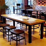 复古铁艺实木餐桌椅咖啡厅星巴克餐桌做旧吧台桌椅甜品店休闲桌