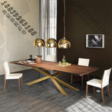 美式咖啡厅桌椅组合工业风格做旧餐桌简约松木餐桌设计师办公桌