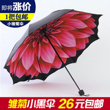 小雏菊小黑伞晴雨两用伞折叠黑胶雨伞遮阳伞雨伞折叠防晒伞太阳伞