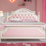 儿童床女孩 欧式粉色公主床 1.5米小孩单人童床 儿童家具套房组合