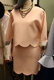 韩国东大门代购女装 韩版时尚新款纯色太空棉卫衣+半身裙两件套装